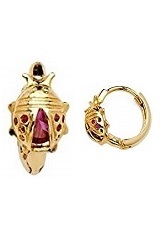 adorable gold ladybug infant huggie earrings